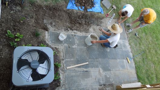 Working on the new patio